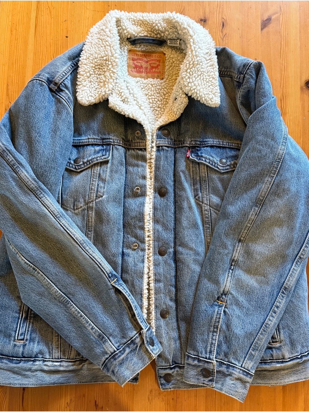 Levi's Cream Sherpa-Lined Jacket